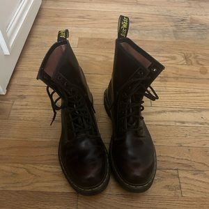 Dark Maroon Dr. Martens boots